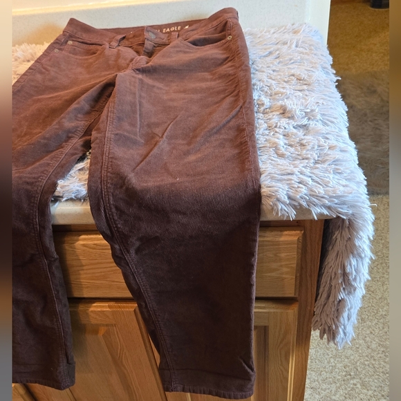 American Eagle 90's Straight Leg Brown Corduroy Pants Size 8 - Picture 5 of 16